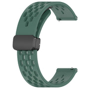 For Amazfit GTR 42mm 20mm Folding Magnetic Clasp Silicone Watch Band(Dark Green)