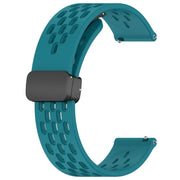 For Amazfit Pop Pro 20mm Folding Magnetic Clasp Silicone Watch Band(Hidden Green)