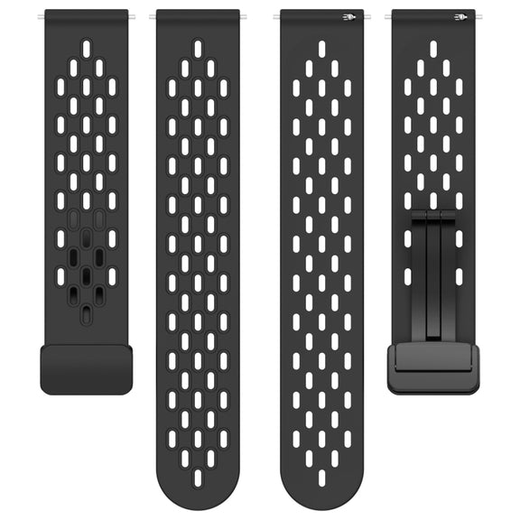 For Amazfit Pop Pro 20mm Folding Magnetic Clasp Silicone Watch Band(Hidden Green)
