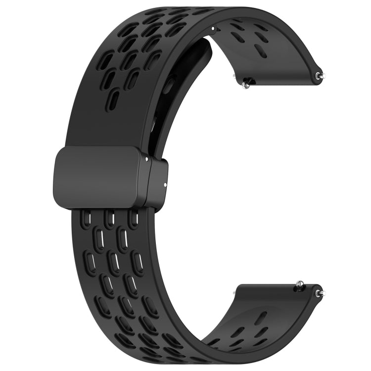For Samsung Galaxy Watch 46mm 22mm Folding Magnetic Clasp Silicone Watch Band(Black) - free shipping - PMC TechLife - Order now!