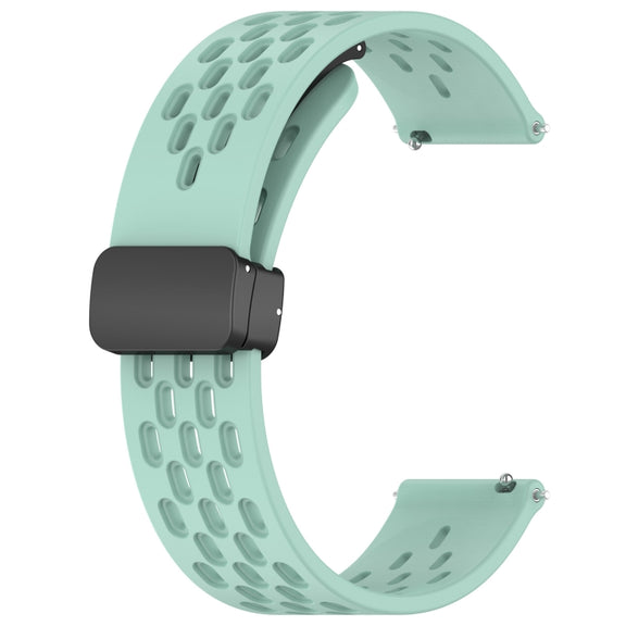For Amazfit GTR 2e 22mm Folding Magnetic Clasp Silicone Watch Band(Water Duck)