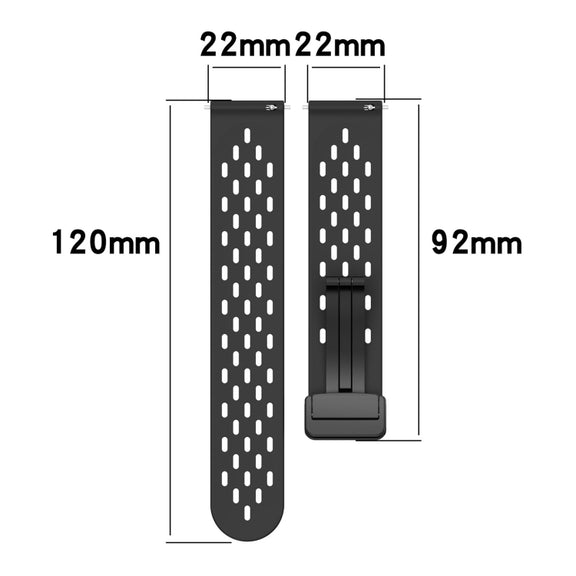 For Amazfit GTR 2e 22mm Folding Magnetic Clasp Silicone Watch Band(Water Duck)