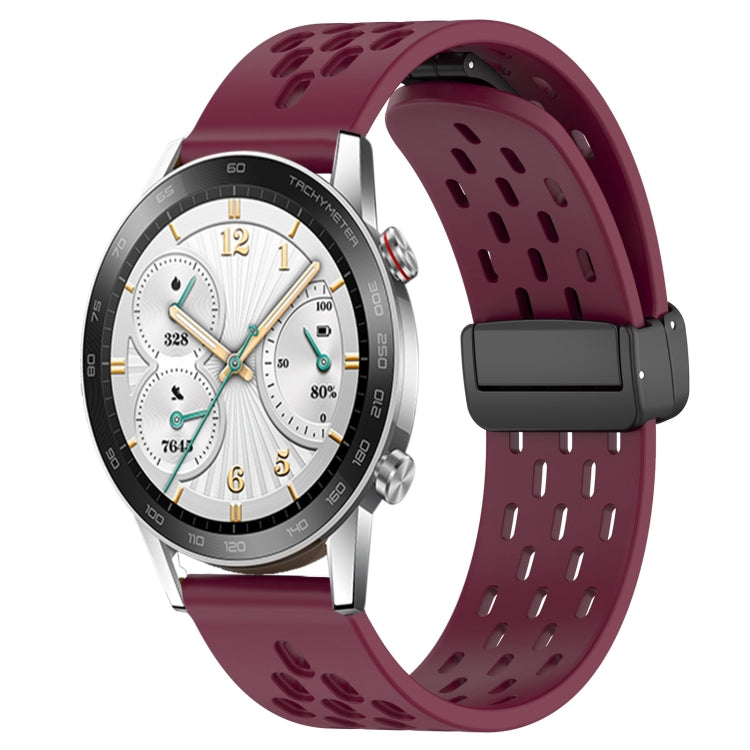 For Honor Watch GS 3i 22mm Folding Magnetic Clasp Silicone Watch Band(Wine Red) - free shipping - PMC TechLife - Order now!