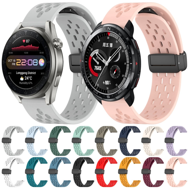 For Honor Watch GS Pro 22mm Folding Magnetic Clasp Silicone Watch Band(Light Grey) - Watch Bands by PMC TechLife | Online Shopping South Africa | PMC TechLife | Buy Now Pay Later Mobicred