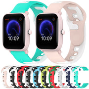 For Amazfit GTS 2E 20mm Double Color Silicone Watch Band(Blue+White)