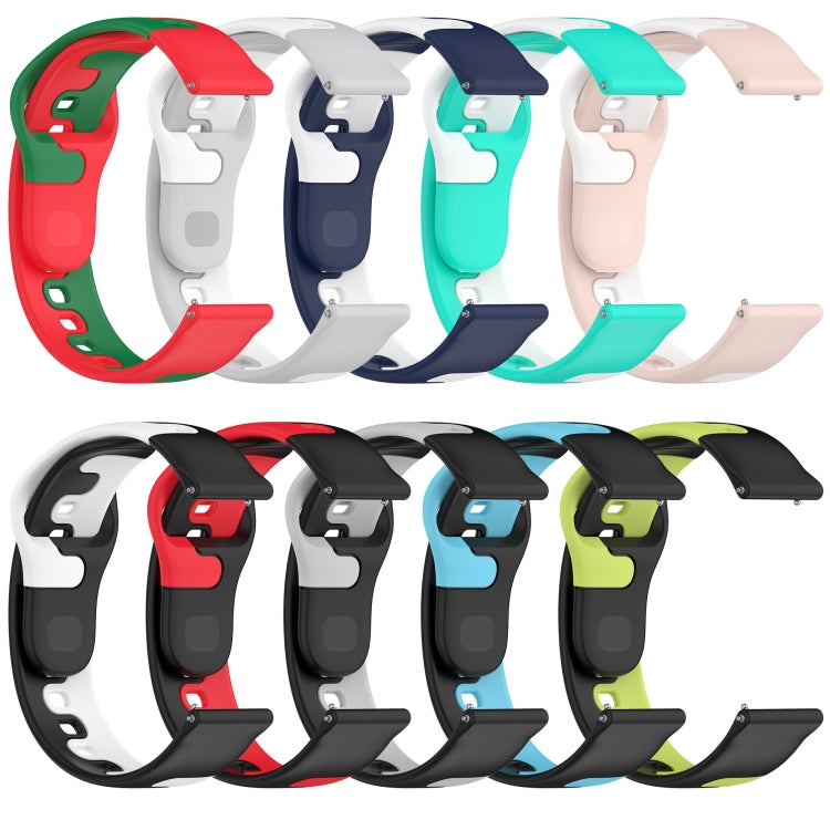 For Amazfit GTS 2E 20mm Double Color Silicone Watch Band(Blue+White)