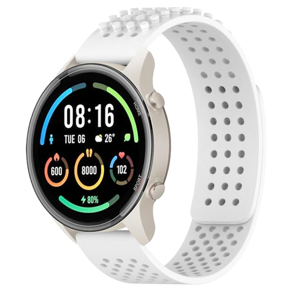 For Xiaomi MI Watch Sport 22mm Holes Breathable 3D Dots Silicone Watch Band(White)