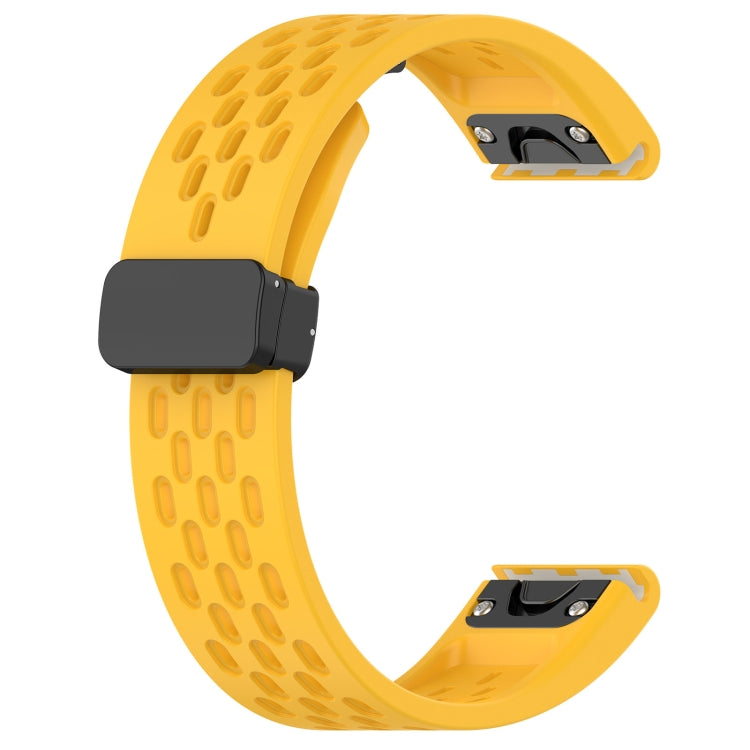 Compatible with Garmin Enduro 2 26mm Folding Buckle Hole Silicone Watch Band(Yellow) - free shipping - PMC TechLife - Order now!