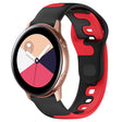 For Samsung Galaxy Watch Active 20mm Double Color Silicone Watch Band(Black+Red) - Watch Bands by PMC TechLife | Online Shopping South Africa | PMC TechLife