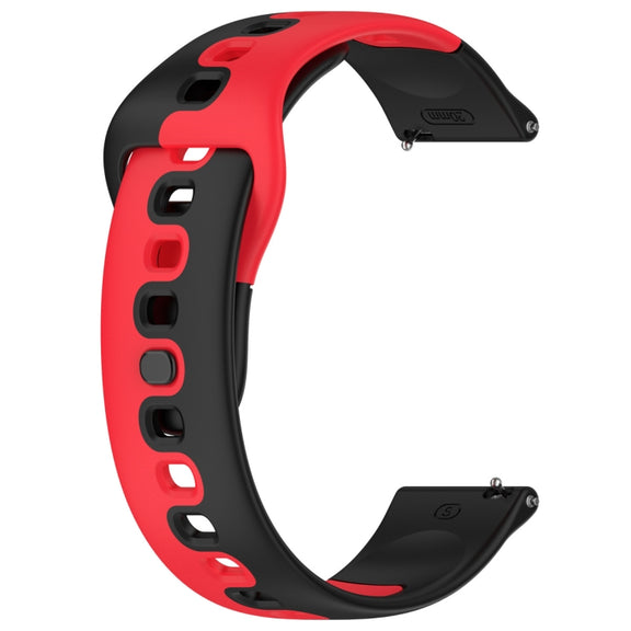 For Samsung Galaxy Watch Active 20mm Double Color Silicone Watch Band(Black+Red)