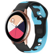 For Samsung Galaxy Watch Active 20mm Double Color Silicone Watch Band(Black+Blue) - Watch Bands by PMC TechLife | Online Shopping South Africa | PMC TechLife