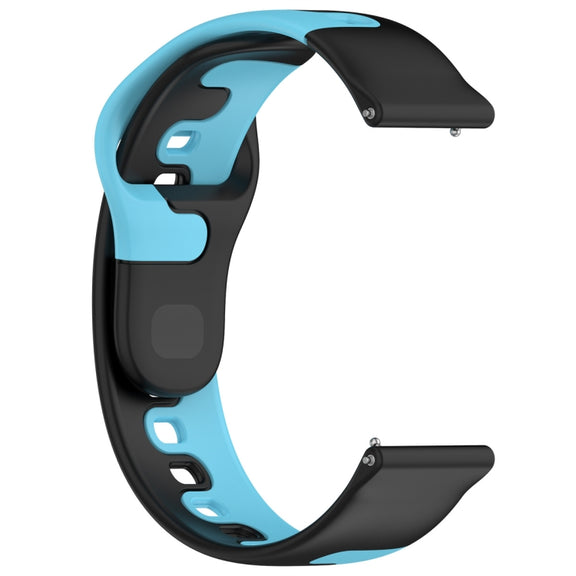 For Samsung Galaxy Watch Active 20mm Double Color Silicone Watch Band(Black+Blue)