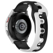 For Samsung Galaxy Watch Active 20mm Double Color Silicone Watch Band(Black+Gray)