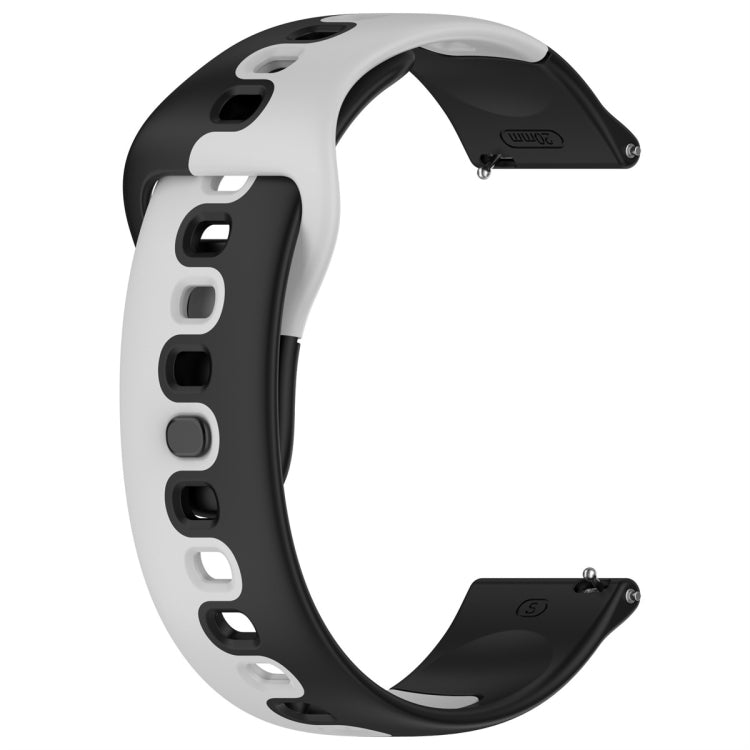 For Samsung Galaxy Watch Active 20mm Double Color Silicone Watch Band(Black+Gray)