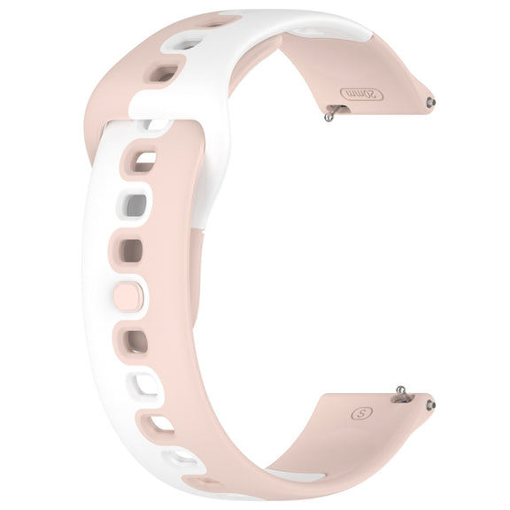 For Samsung Galaxy Watch Active 20mm Double Color Silicone Watch Band(Pink+White)
