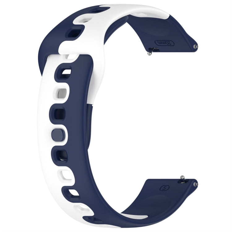 For Samsung Galaxy Watch3 41mm 20mm Double Color Silicone Watch Band(Blue+White) - Watch Bands by PMC TechLife | Online Shopping South Africa | PMC TechLife