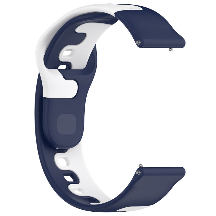 For Samsung Galaxy Watch3 41mm 20mm Double Color Silicone Watch Band(Blue+White) - Watch Bands by PMC TechLife | Online Shopping South Africa | PMC TechLife