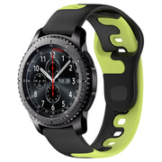 For Samsung Gear S3 Classic / Frontier 22mm Double Color Silicone Watch Band(Black+Green)