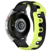 For Samsung Gear S3 Classic / Frontier 22mm Double Color Silicone Watch Band(Black+Green)