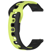 For Samsung Gear S3 Classic / Frontier 22mm Double Color Silicone Watch Band(Black+Green)