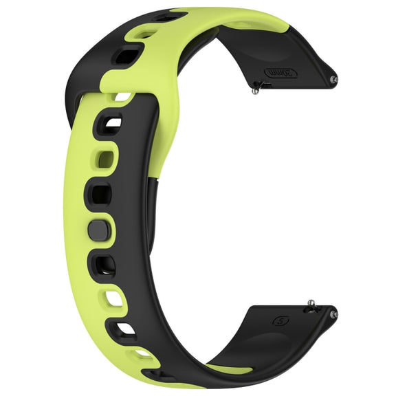 For Samsung Gear S3 Classic / Frontier 22mm Double Color Silicone Watch Band(Black+Green)