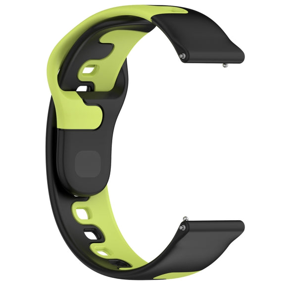 For Samsung Gear S3 Classic / Frontier 22mm Double Color Silicone Watch Band(Black+Green)