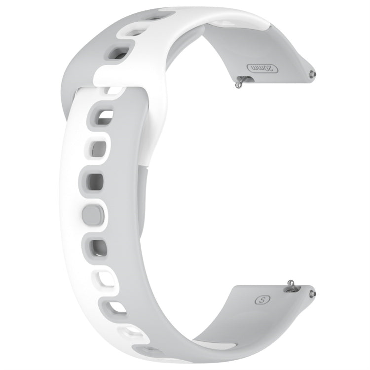 For Samsung Gear S3 Classic / Frontier 22mm Double Color Silicone Watch Band(Gray+White)
