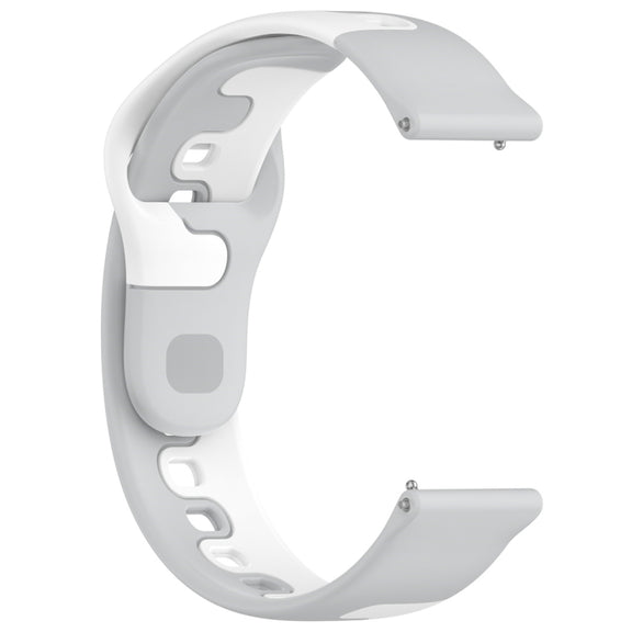 For Samsung Gear S3 Classic / Frontier 22mm Double Color Silicone Watch Band(Gray+White)