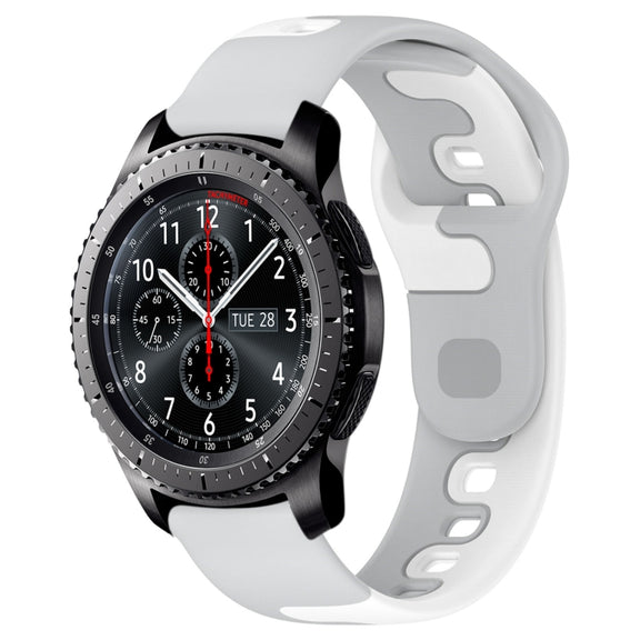 For Samsung Gear S3 Classic / Frontier 22mm Double Color Silicone Watch Band(Gray+White)