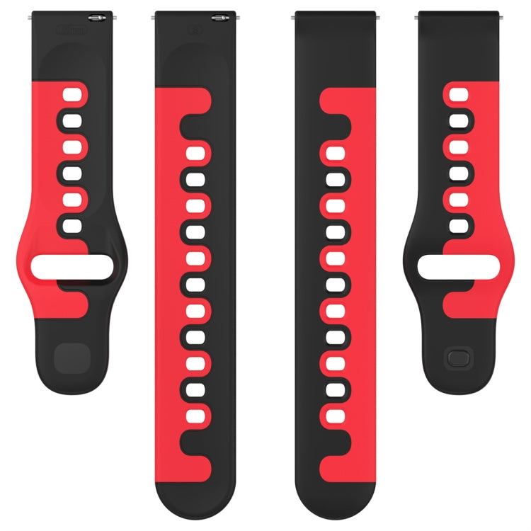 For Samsung Galaxy Watch3 41mm 20mm Double Color Silicone Watch Band(Black+Gray) - Watch Bands by PMC TechLife | Online Shopping South Africa | PMC TechLife