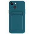 For iPhone 15 Skin Feel Card Contrast Color Button TPU Phone Case(Dark Green) - free shipping - PMC TechLife - Order now!