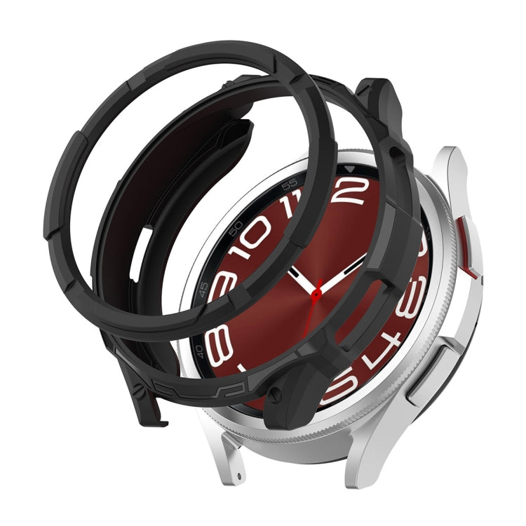 For Samsung Galaxy Watch6 Classic 43mm ENKAY Hat-Prince 2 in 1 TPU Armor Watch Case + 0.2mm 9H Tempered Glass Screen Protector(Black) - Watch Cases by ENKAY | Online Shopping South Africa | PMC TechLife