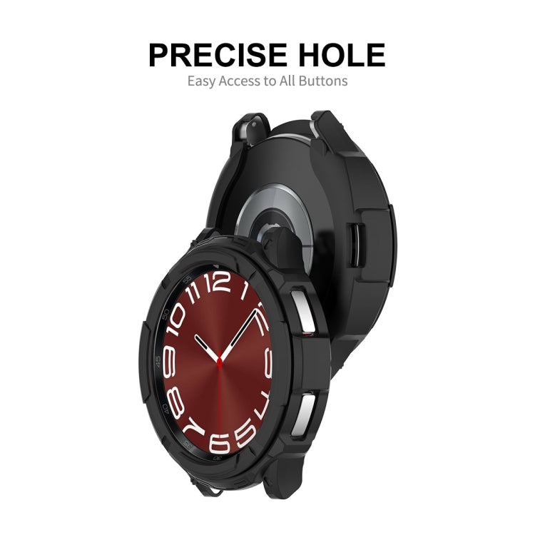 For Samsung Galaxy Watch6 Classic 43mm ENKAY Hat-Prince 2 in 1 TPU Armor Watch Case + 0.2mm 9H Tempered Glass Screen Protector(Black) - Watch Cases by ENKAY | Online Shopping South Africa | PMC TechLife