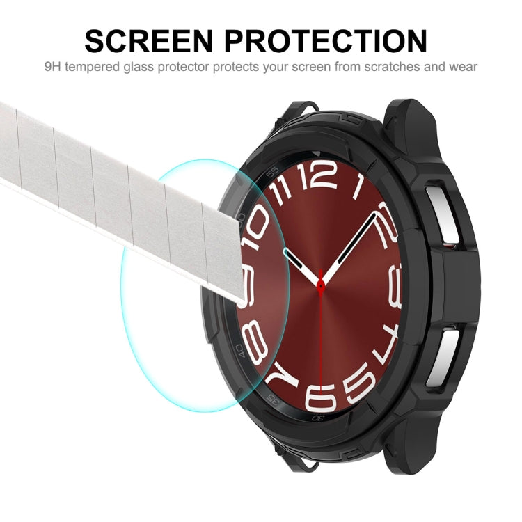 For Samsung Galaxy Watch6 Classic 43mm ENKAY Hat-Prince 2 in 1 TPU Armor Watch Case + 0.2mm 9H Tempered Glass Screen Protector(Black) - Watch Cases by ENKAY | Online Shopping South Africa | PMC TechLife