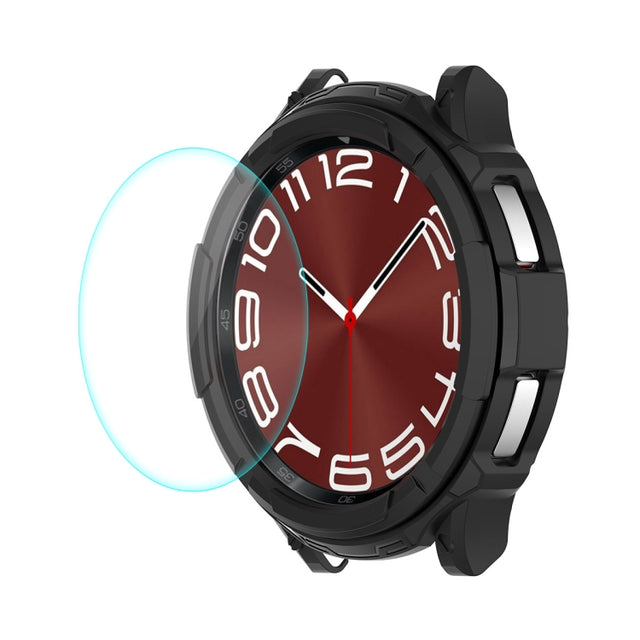 For Samsung Galaxy Watch6 Classic 43mm ENKAY Hat-Prince 2 in 1 TPU Armor Watch Case + 0.2mm 9H Tempered Glass Screen Protector(Black)