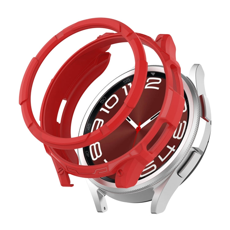 For Samsung Galaxy Watch6 Classic 43mm ENKAY Hat-Prince 2 in 1 TPU Armor Watch Case + 0.2mm 9H Tempered Glass Screen Protector(Red) - Watch Cases by ENKAY | Online Shopping South Africa | PMC TechLife