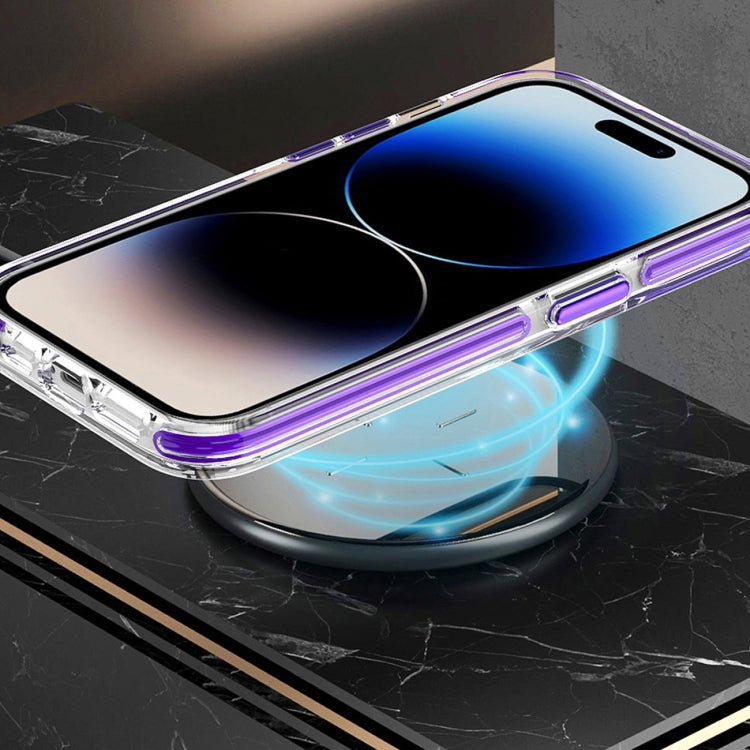 For iPhone 15 Plus Dual-color MagSafe TPU Hybrid Clear PC Shockproof Phone Case(White)