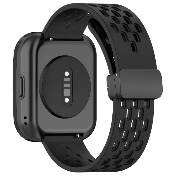 For Amazfit Bip 5 Folding Magnetic Clasp Silicone Watch Band(Black) - free shipping - PMC TechLife - Order now!