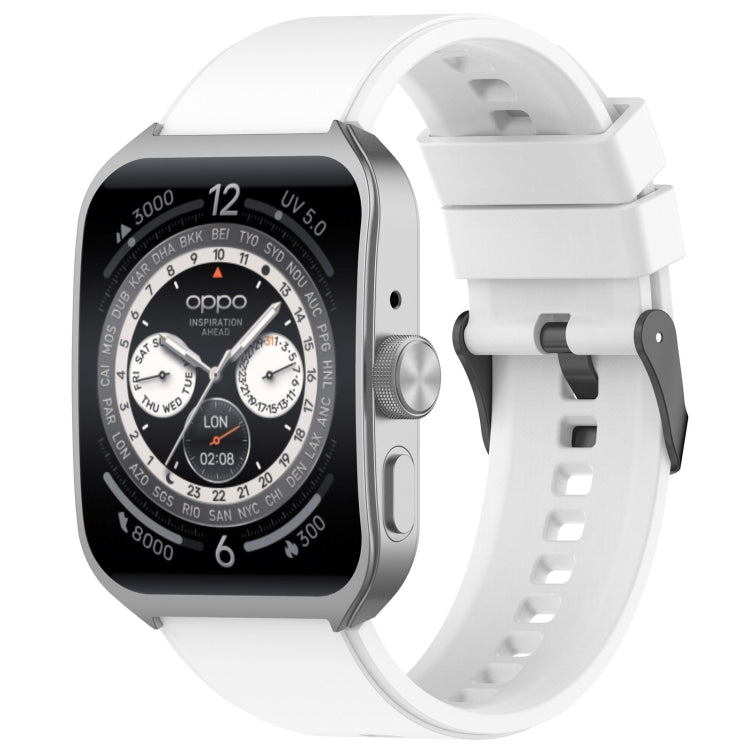 For OPPO Watch 4 Pro 22mm Solid Color Silicone Watch Band(White) -  by PMC TechLife | Online Shopping South Africa | PMC TechLife