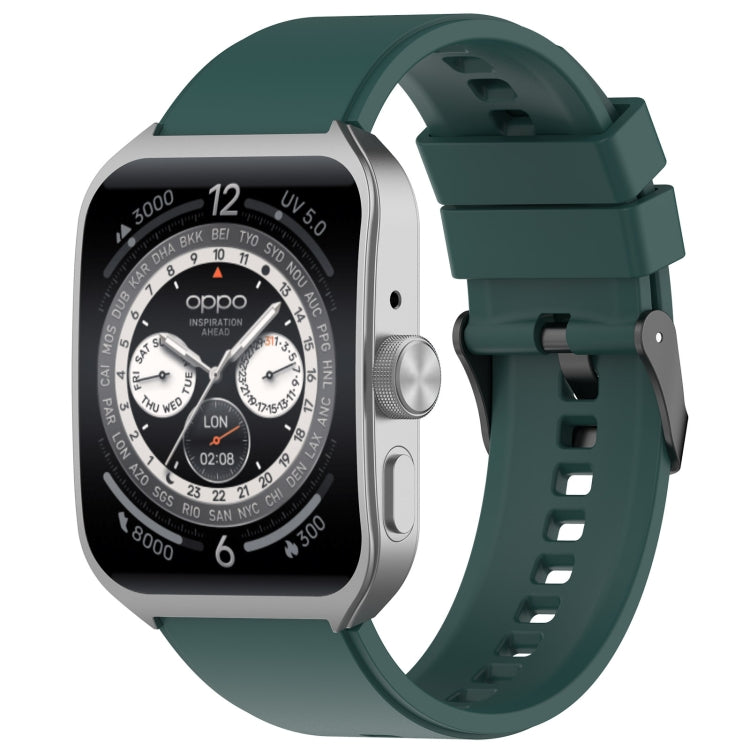 For OPPO Watch 4 Pro 22mm Solid Color Silicone Watch Band(Dark Green) -  by PMC TechLife | Online Shopping South Africa | PMC TechLife