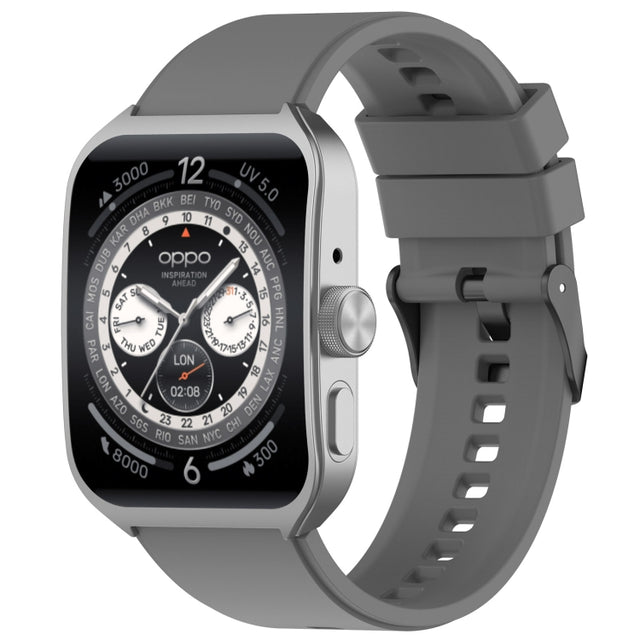 For OPPO Watch 4 Pro 22mm Solid Color Silicone Watch Band(Gray)
