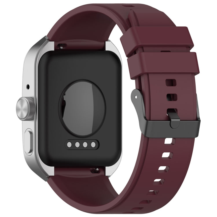 For OPPO Watch 4 Pro 22mm Solid Color Silicone Watch Band(Wine Red) -  by PMC TechLife | Online Shopping South Africa | PMC TechLife