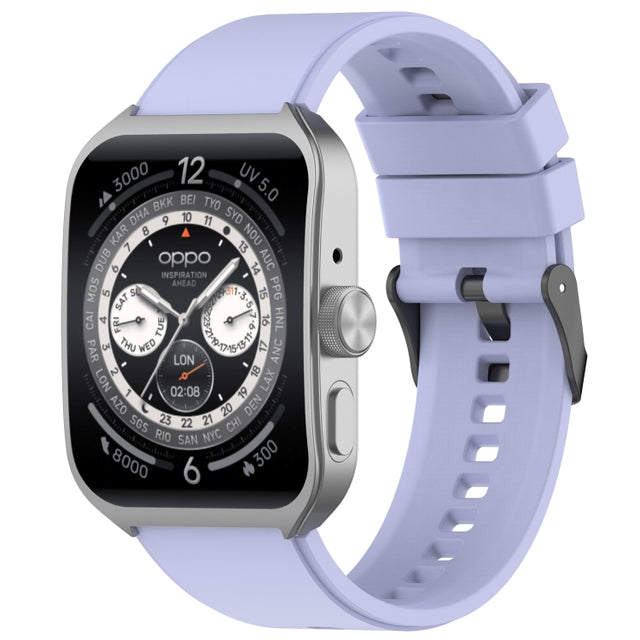 For OPPO Watch 4 Pro 22mm Solid Color Silicone Watch Band(Purple)