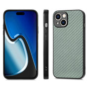 For iPhone 15 ENKAY Fiber Leather Skin PC Phone Case with High Aluminum-silicon Glass Film(Green)