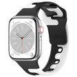 For Apple Watch 8 41mm Double Color Silicone Watch Band(Black+White) - Watch Bands by PMC TechLife | Online Shopping South Africa | PMC TechLife