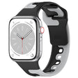 For Apple Watch 8 41mm Double Color Silicone Watch Band(Black+Grey) - Watch Bands by PMC TechLife | Online Shopping South Africa | PMC TechLife