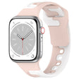 For Apple Watch 7 45mm Double Color Silicone Watch Band(Pink+White) - Watch Bands by PMC TechLife | Online Shopping South Africa | PMC TechLife