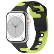For Apple Watch 7 41mm Double Color Silicone Watch Band(Black+Green) - Watch Bands by PMC TechLife | Online Shopping South Africa | PMC TechLife