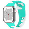 For Apple Watch SE 2022 40mm Double Color Silicone Watch Band(Cyan+White) - Watch Bands by PMC TechLife | Online Shopping South Africa | PMC TechLife