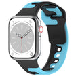 For Apple Watch 4 44mm Double Color Silicone Watch Band(Black+Blue) - Watch Bands by PMC TechLife | Online Shopping South Africa | PMC TechLife